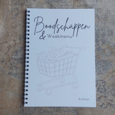 Weekmenu en Boodschappenlijst - Invulboek - A5 formaat - 15 Weken - BijJolan