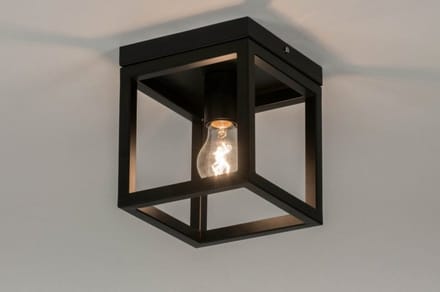 Lumidora Plafondlamp 72915 - Plafonniere - TRENTE - E27 - Zwart - Metaal