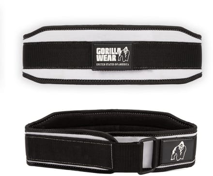 Gorilla Wear 4 Inch Nylon Sportriem - Halterriem - Dames - Zwart / Wit - S