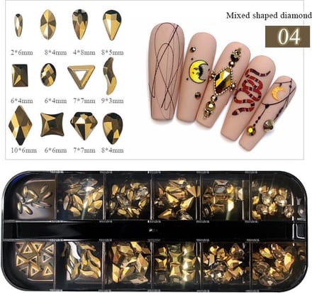 Rhinestone - Nagelsteentjes - 12 vormen - 120/130 stuks - Decoratie