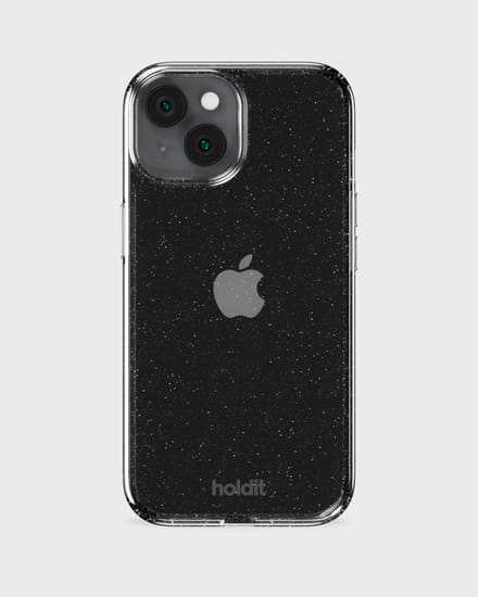 Holdit Glitter Case geschikt voor Apple iPhone 15 / 14 / 13 - Zwart