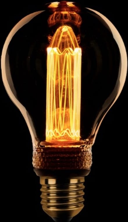 ETH Standaard kooldraad Led 2.3w/7w E27 240v 1800k dimbaar 65L amber/goud