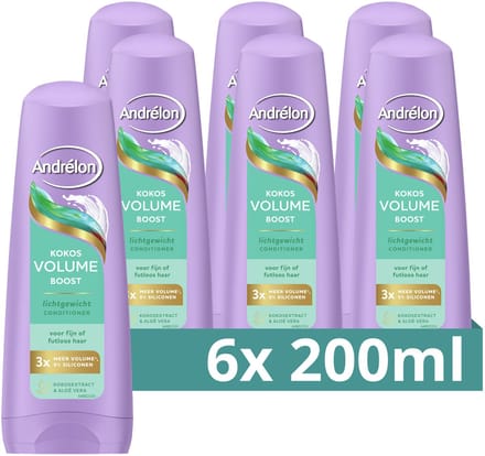 Andrélon - Conditioner - Kokos Volume Boost - 6 x 200 ml