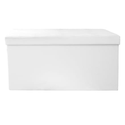 Home Deco Factory Poef/hocker Essence - opvouwbaar - stof - wit - MDF/polyester - 76 x 38 cm