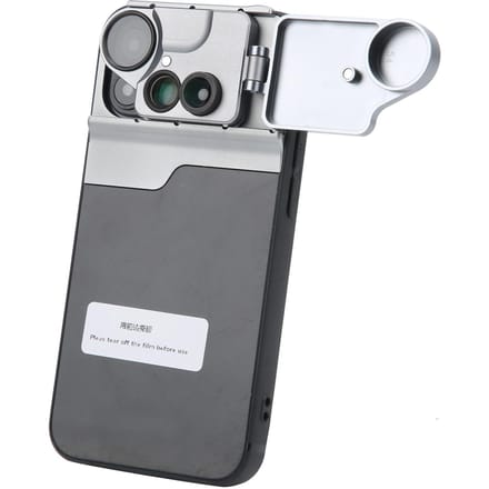 Multi-Lens Mobiele Telefoonhoesje voor iPhone 12 Mini met MacroFisheyeCPL Filterlens white