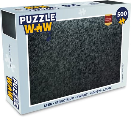 Puzzel Leer - Structuur - Zwart - Groen - Licht - Legpuzzel - Puzzel 500 stukjes