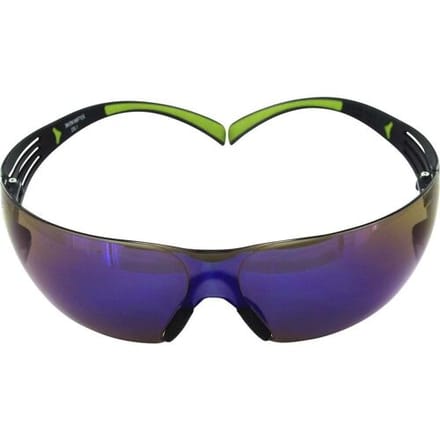 3M SF408AS-EU Secure Fit 400 Veiligheidsbril - Polycarbonaat - Blauw - Weerspiegelend