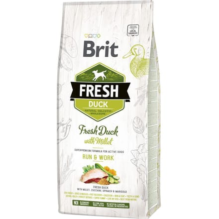 Brit Fresh Eend met gierst Active Run & Work - 12 kg