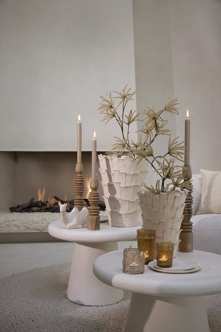 Light&living Vaas deco 27,5x27x34 cm BANYA keramiek mat crème