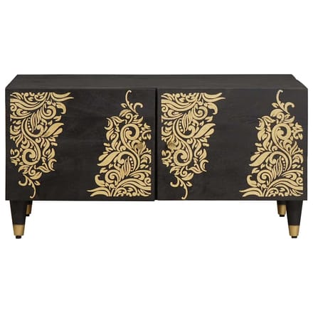 vidaXL - Salontafel - Zwart - 80 - x - 50 - x - 40 - cm - Massief - Mango - Hout