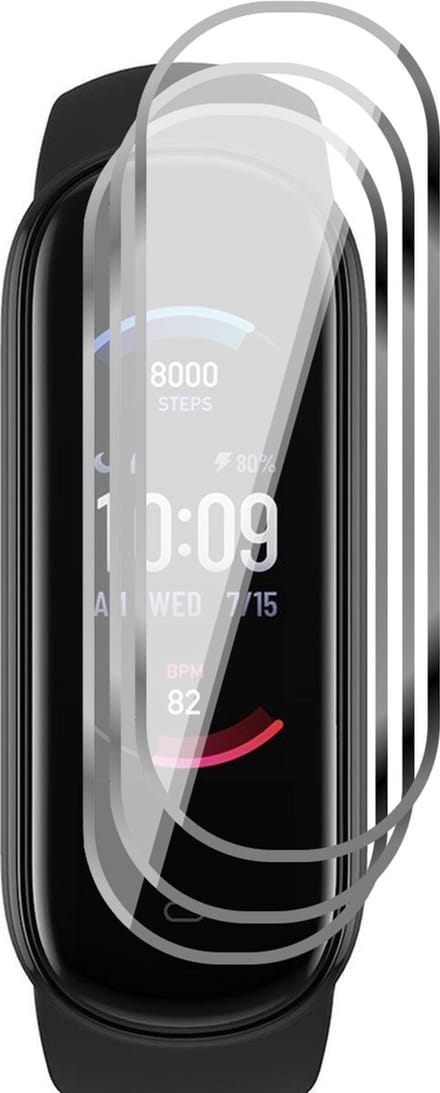 Screenprotector geschikt voor Amazfit Band 5 - 3x Full Screen Protector PET FlexGuard