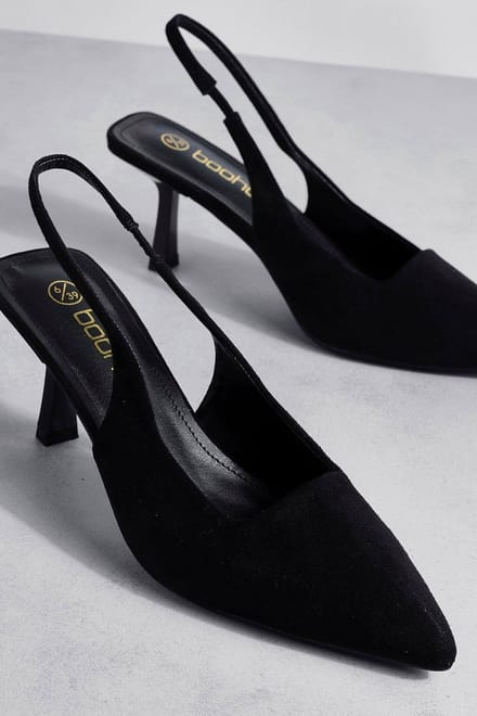 boohoo Dames Low Stiletto Slingback Court Shoe | Black | Maat: 8