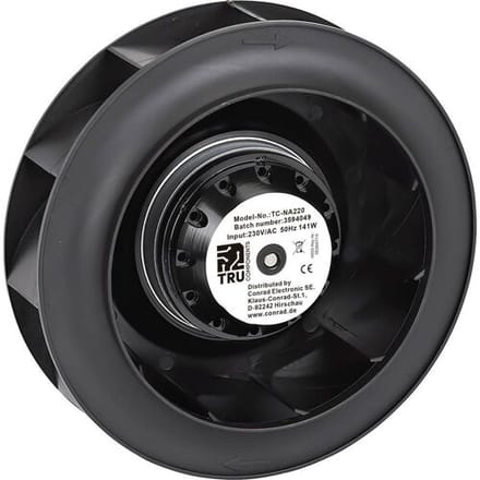 TRU COMPONENTS TC-NA220 Radiaalventilator 230 V/AC 910 m³/h (Ø x h) 220 mm x 71 mm