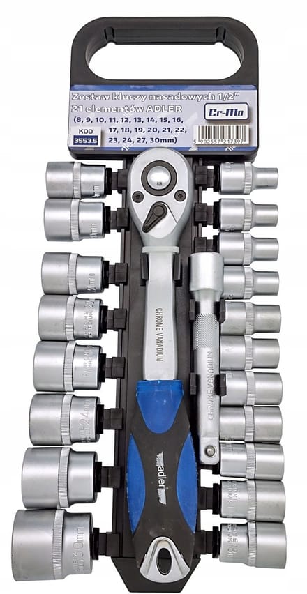 Adler Dopslagsleutel Set Cr-V 1/2" - 21 Delen