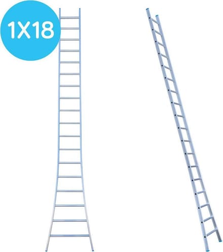 Eurostairs Ladder enkel uitgebogen 1x18 sporten