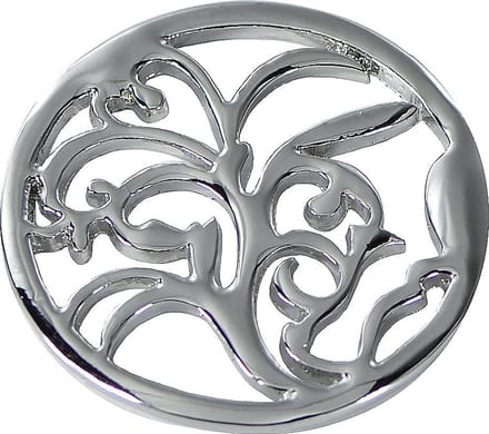 Quiges - Munthouder Munt 33mm Bloemen Verzilverd - EPR034
