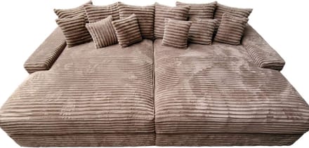 BIGSOFA JUMBO AMERICAN- TAUPE RIBSTOF- zetelsenbedden