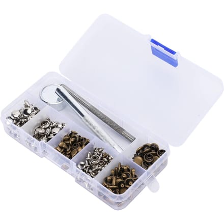 120 Set Messing Klinknagel Kit Dubbelzijdig Lederen Drukknoop Sluitingen Knop Knutselwerk Kledingaccessoires white