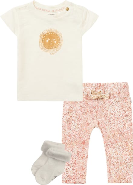 Noppies - Kledingset - 3delig - Broek Navassa - Shirt Nicolett Pristine - Maat 68