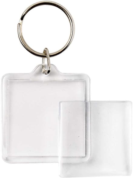Sleutelhanger, afm 40x40 mm, 25 stuk/ 1 doos