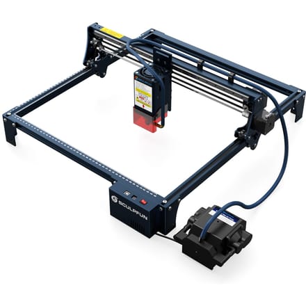 SCULPFUN S30 Pro Max 20W Graveur Laser Coupeur, Conception d'objectif remplaçable, Carte mère M8 à assistance d'air, Faisceau laser 0,06x0,08mm bleu