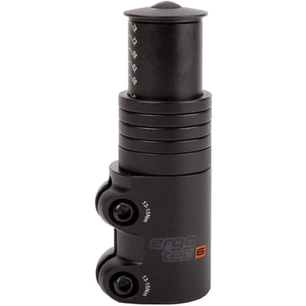 Ergotec Stuurpen-adapter ahead level 6 met spacers 28,6ø 107mm mat zwart