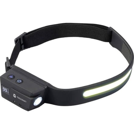 TOOLCRAFT Hoofdlamp COB LED werkt op Li-ion oplaadbare batterij 320 lm 8 h