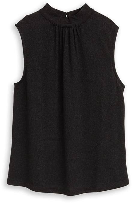 Tom Tailor - Top met glitter-effect - Maat S - deep black