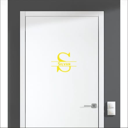Deursticker Met Naam -  Silvan - Geel