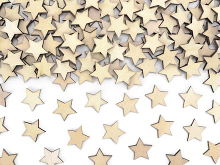 Houten sterretjes tafelconfetti 50 stuks