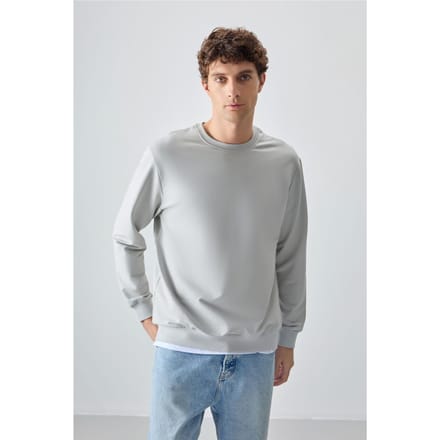 Heren Effen Rundhals Sweatshirt