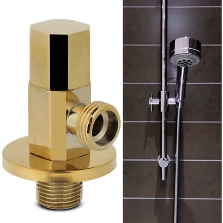 Badkamer Messing Goud Hoekstopkraan Waterregelkraan Kraan Hoekkraan beige