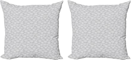ABAKUHAUS Kerstkussenhoez set van 2, Sneeuw, 45x45 cm, Grijs en wit