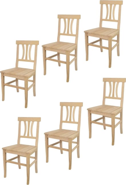 Tommychairs Artemisia - Eetkamerstoelen - Set van 6 - Naturel - Hout