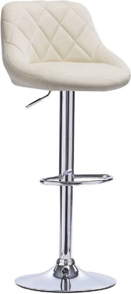 Designer Barkruk - Creme - Ergonomisch - Met Rugleuning - Zithoogte 60-82cm - Set van 1