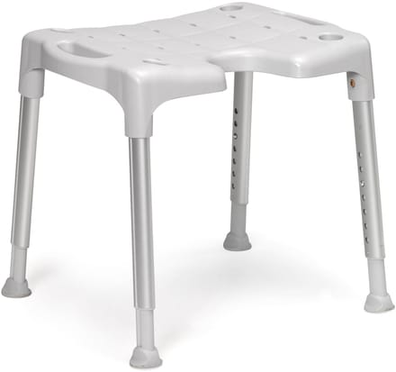 Douchestoe Swift: hoogteverstelbaar 42–57 cm, met arm- en rugleuning grijs