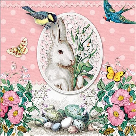 Lunch Servetten White Rabbit Rose - Ambiente - 33x33 cm