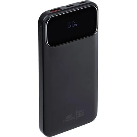 RivaCase VA2211 - Powerbank 10.000 mAh - Snellader - Display - 3 Kabels: USB-C/USB-A/Lightning