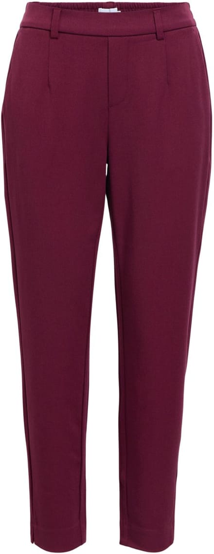Object bordeaux dames broek   Slim Fit   Elastische boord   Duurzaam   Regular waist Bordeaux 40