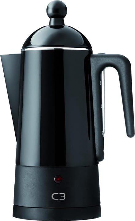 Design Percolator Eco 2-6 Kopjes Zwart Gelakt RVS