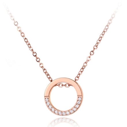 Dames ketting Edelstaal Cilla Jewels Rose Zircon Circle