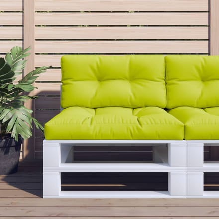vidaXL - Palletkussen - 70x40x12 - cm - stof - heldergroen