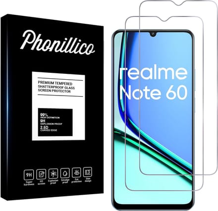 Screenprotector voor Realme Note 60 - 2 stuks Beschermglas van glas Transparante glazen schermbeschermfolie