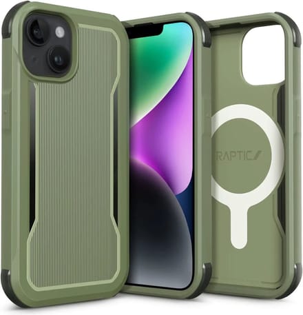 Raptic Fort MagSafe Apple iPhone 14 Plus Hoesje Militair Getest Groen