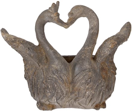 Clayre & Eef Bloempot Zwaan 49x27x37 cm Grijs Keramisch materiaal