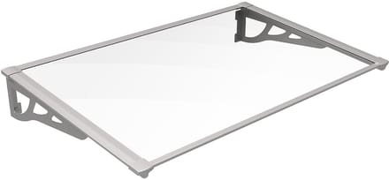 Vente-unique Luifel in aluminium 150 x 90 cm hellend - zilver - KEPLER