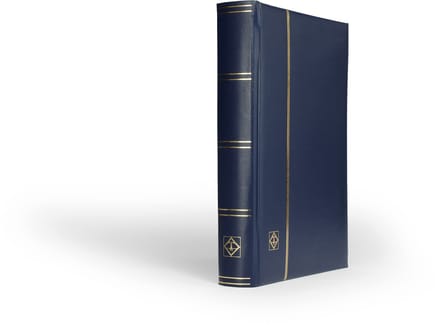 COMFORT - Postzegelalbum - Stockmap, DIN A4, 64 zwarte pagina's, gewatteerde omslag, blauw
