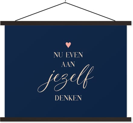 Posterhanger incl. Poster 150x113 cm - Schoolplaat - Beterschap - Quotes - Hart - Denken - Textielposter - Blanke latten