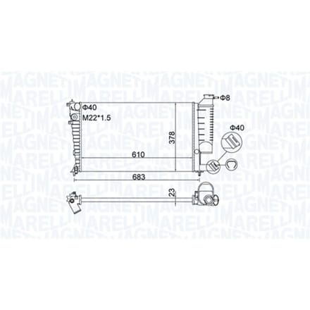 Radiator, motorkoeling MAGNETI MARELLI 350213189500