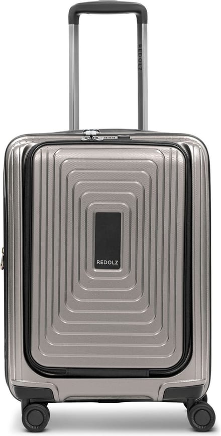 REDOLZ trolley met laptopvak Essentials 14 Trolley ( Exp. With Front Pocket ) Coffee Grey Metallic Taupe 54cm